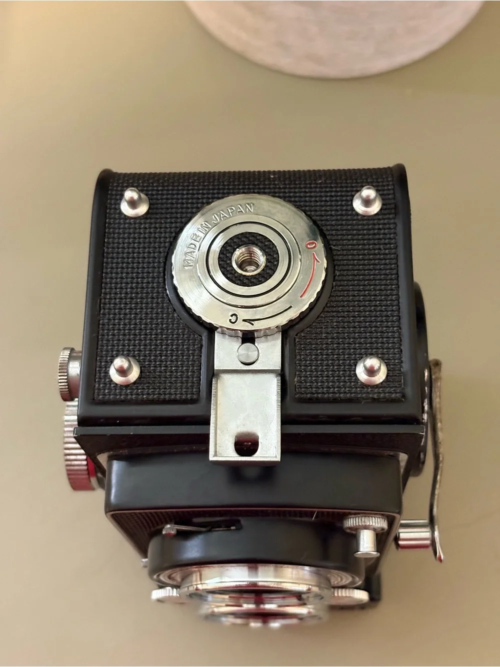 Vintage Yashica-Mat Twin-Lens Reflex Camera in Black with Chrome Accents